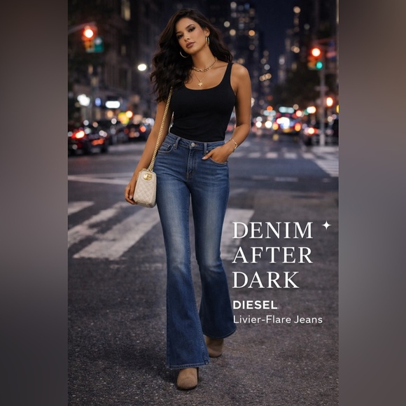 Diesel Denim - Size 25 Diesel Livier-Flare Jeans – Super Slim Flare Stretch Denim